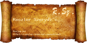 Reszler Szervác névjegykártya